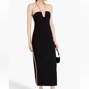 PARIS GEORGIA
Nassia crepe halterneck midi dress NEW